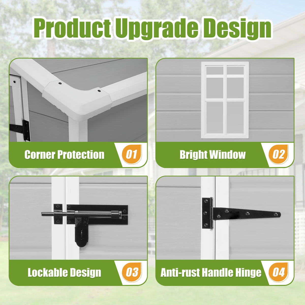 Enyopro 306gal Outdoor Storage Shed, Horizontal Resin Shed, Resistant Tool Plastic Shed for Storage of - Product image 20