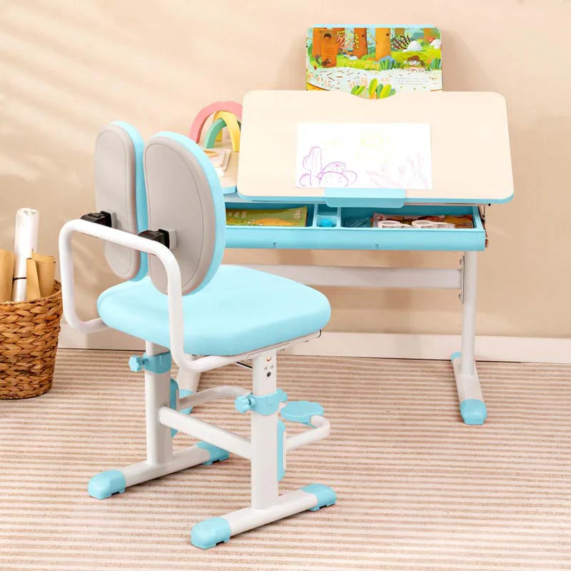 Height-Adjustable Kids Study Desk Chair Set, Tiltable Student Writing Table & Chair Set with Book Stand - Product image 11