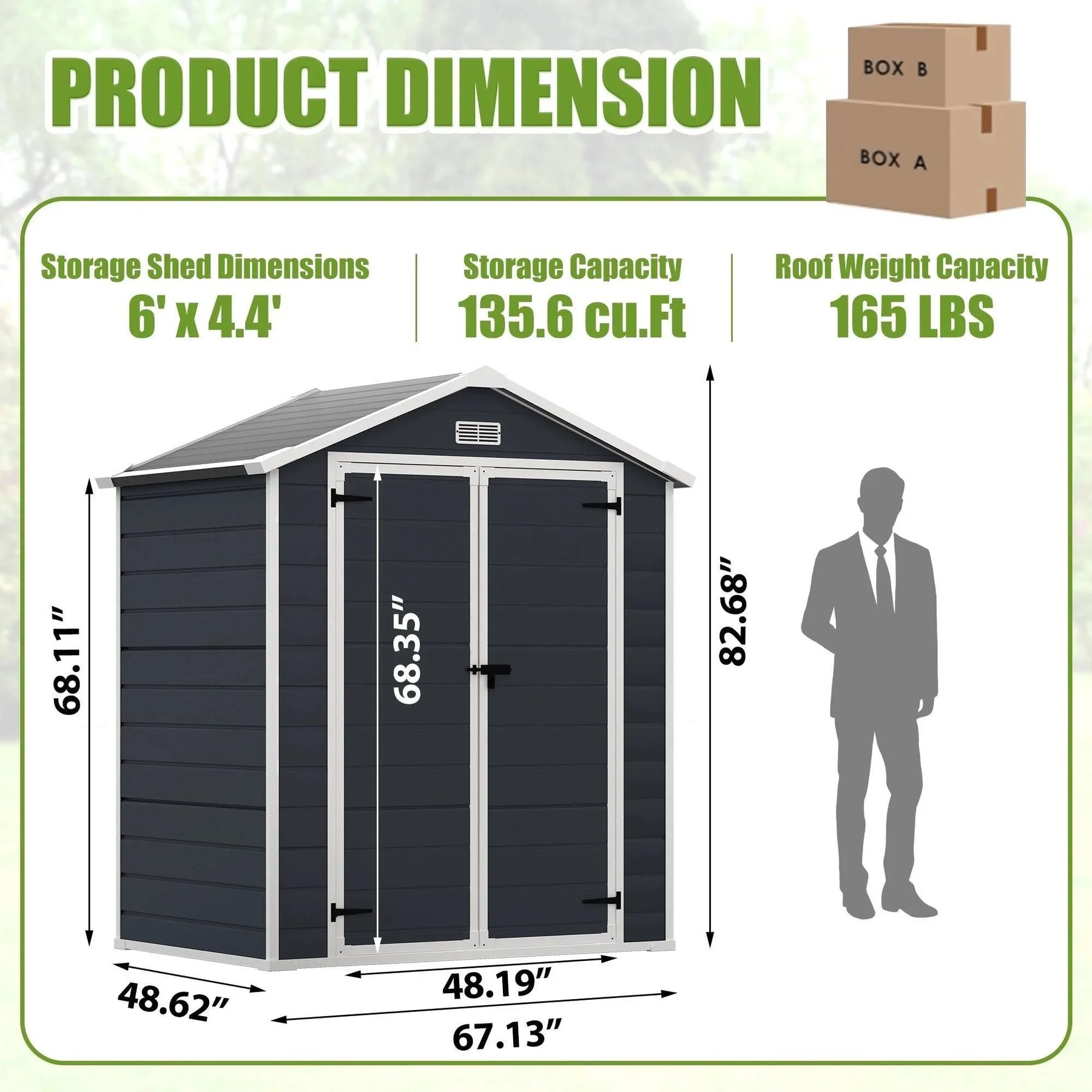 Enyopro 306gal Outdoor Storage Shed, Horizontal Resin Shed, Resistant Tool Plastic Shed for Storage of - Product image 12