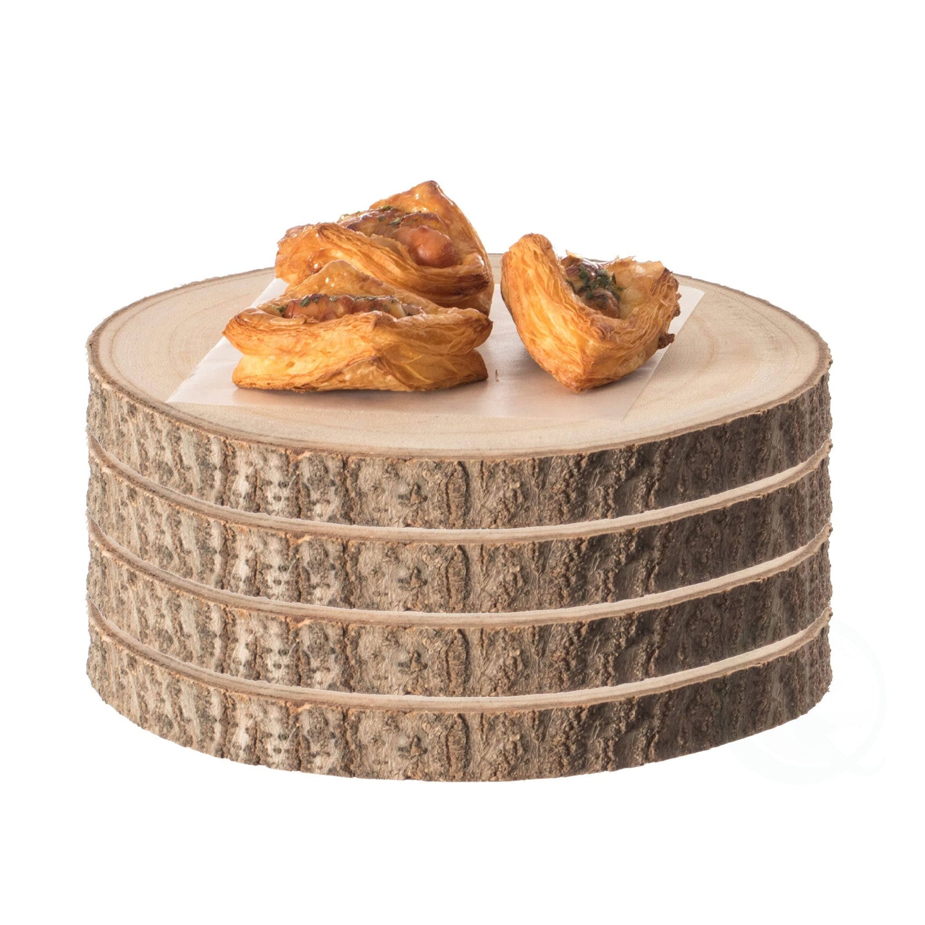 Vintiquewise Home Decor Natural Wooden Bark Slice Tray Large Rustic Table Charger Centerpiece, Set of 4 - Product image 1