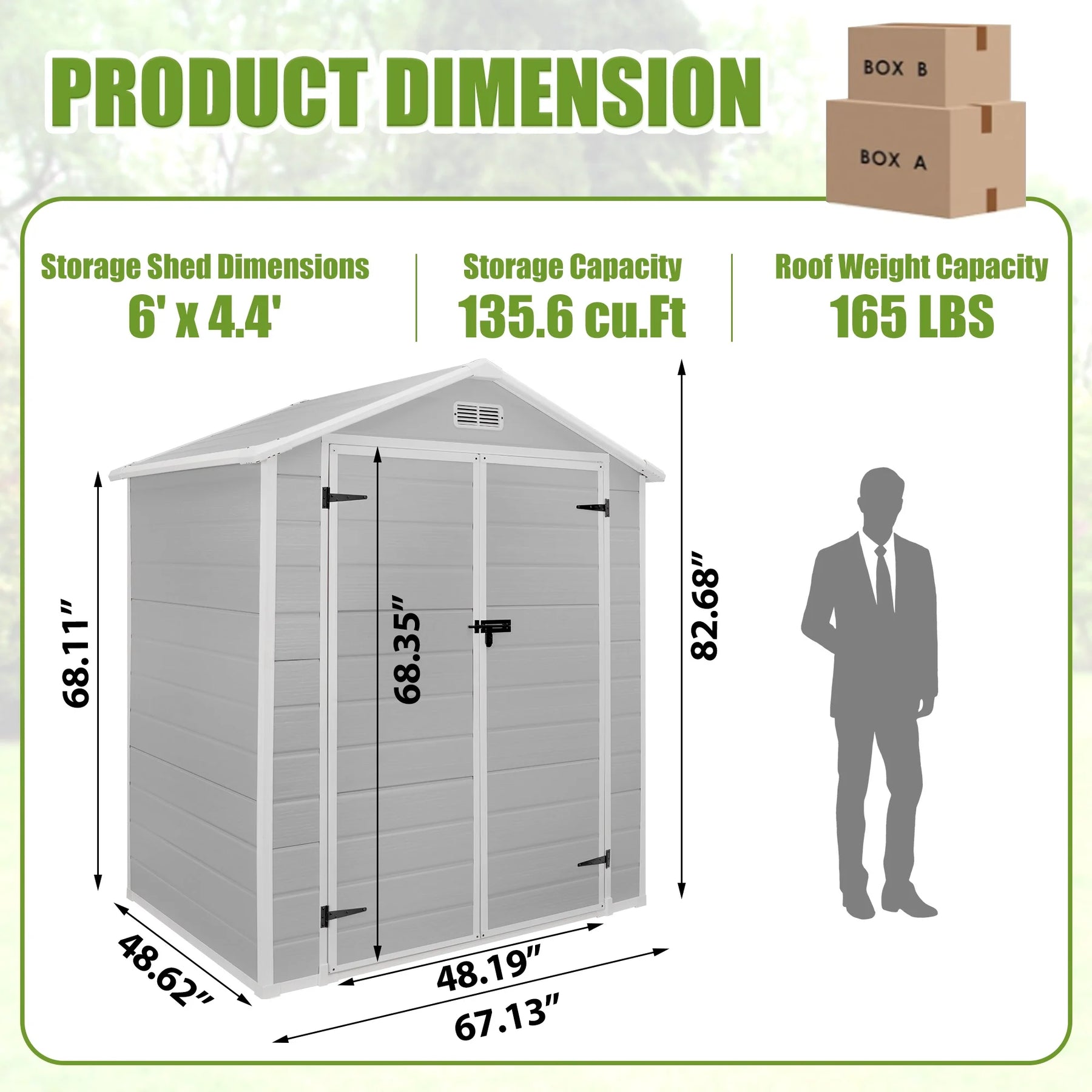 Enyopro 306gal Outdoor Storage Shed, Horizontal Resin Shed, Resistant Tool Plastic Shed for Storage of - Product image 24