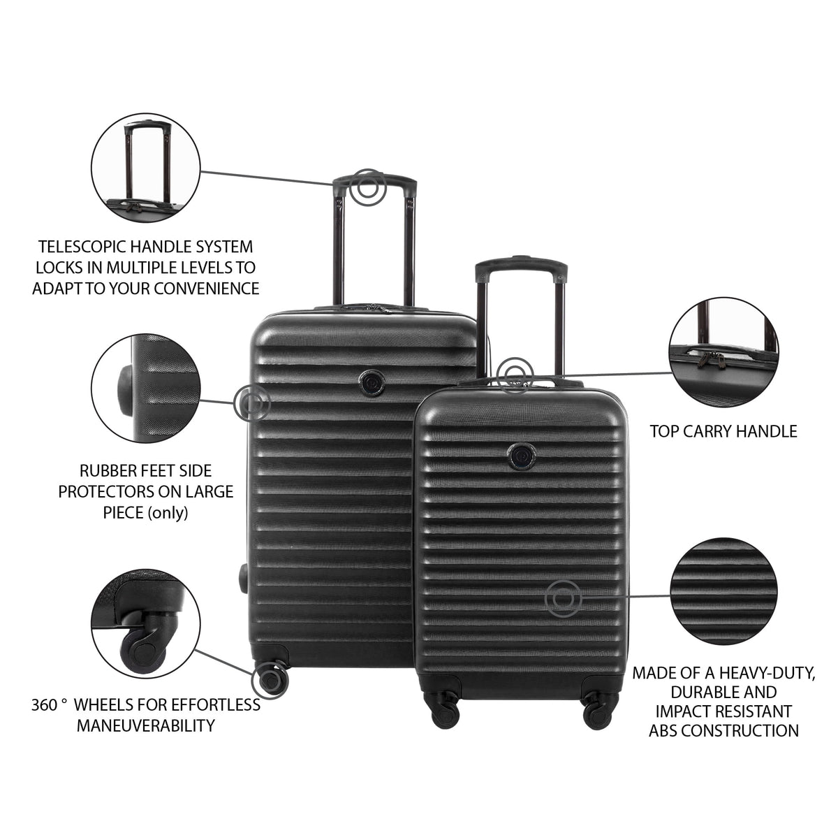 Protege 2 - Piece Hardside Rolling Luggage Set, Blue