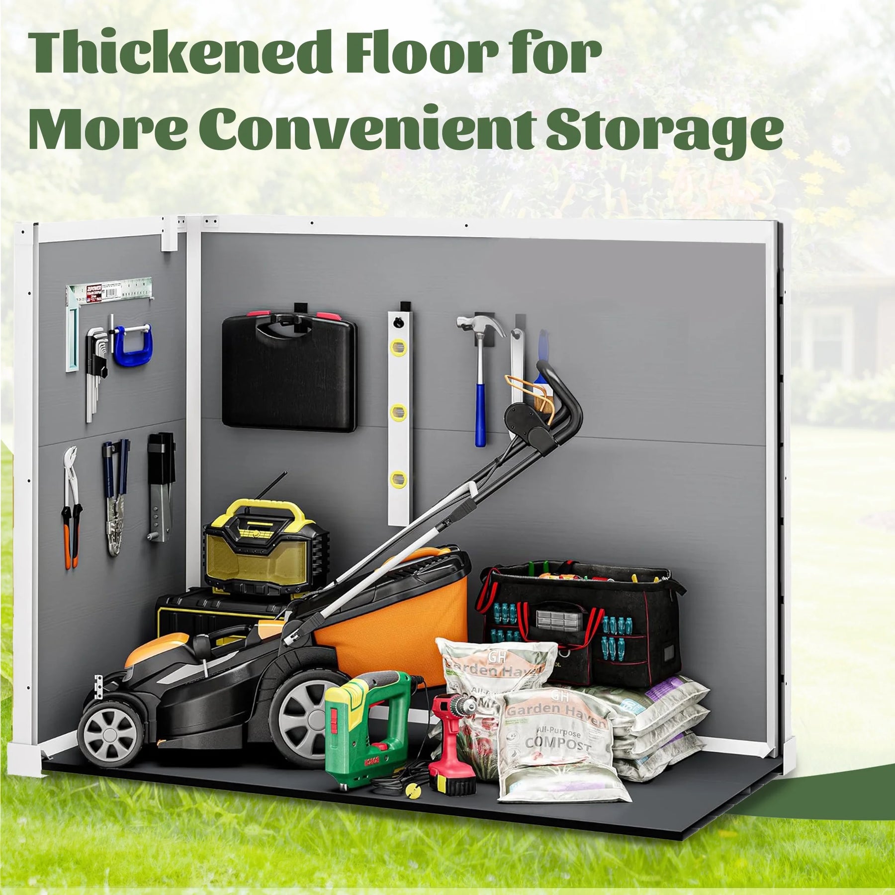 Enyopro 306gal Outdoor Storage Shed, Horizontal Resin Shed, Resistant Tool Plastic Shed for Storage of - Product image 10