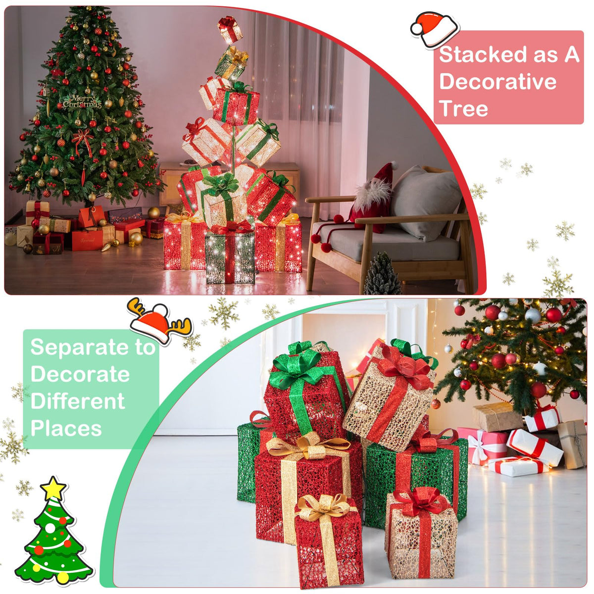 Tangkula 5.6 FT Christmas Lighted Gift Box Tower - Product image 4