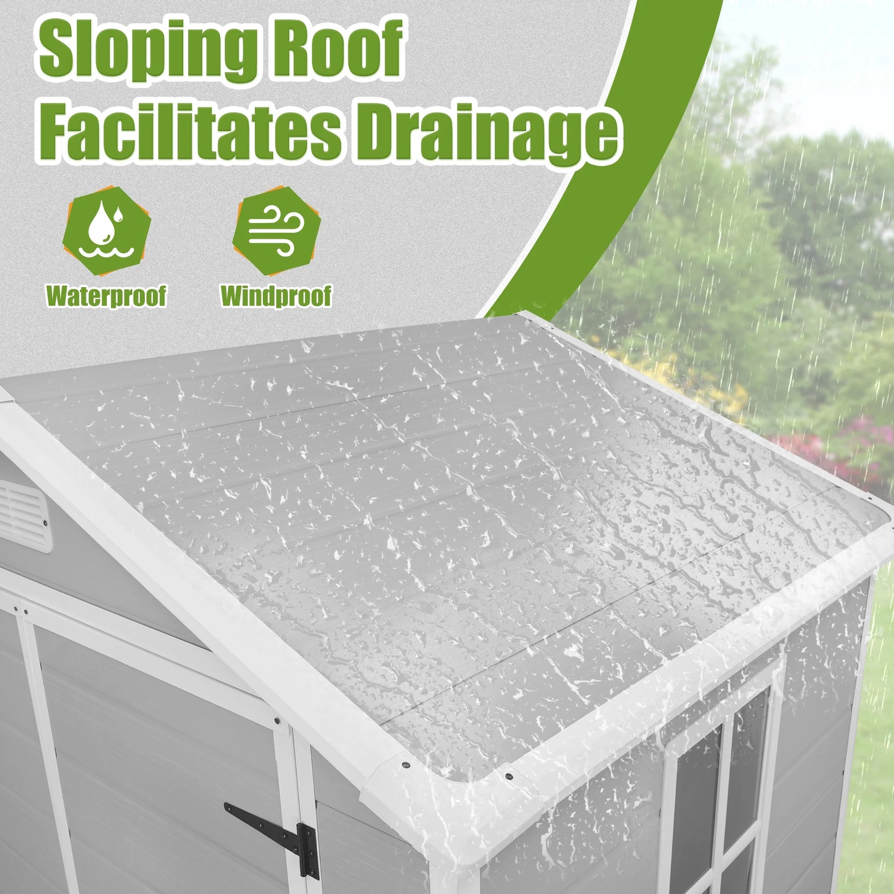 Enyopro 306gal Outdoor Storage Shed, Horizontal Resin Shed, Resistant Tool Plastic Shed for Storage of - Product image 23